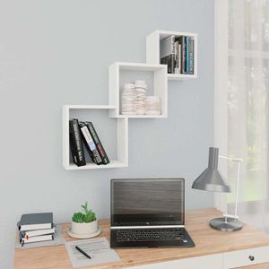vidaXL Cube Wandregale Weiß 68x15x68 cm Holzwerkstoff