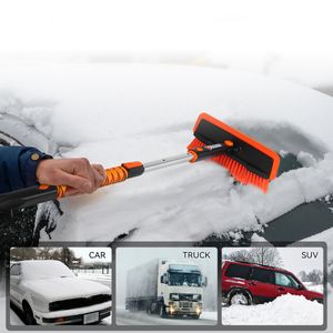 37.6" Ausziehbare Schneebürste und Eiskratzer Auto Windschutzscheibe, Schaumgriff, 180° drehbarer Bürstenkopf, Eis und Schnee Entferner für Autos LKW RV SUV