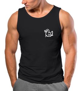 Neverless® Herren Tank-Top Aufdruck Drippy Duck Ente Graffiti Style Printshirt Neverless® schwarz L