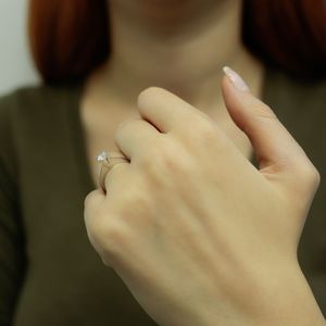 0,45 Carat Solitär Diamantring 14 Karat Weißgold - 54 (17,20 mm)