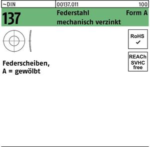 Federscheibe DIN 137 A 8 Federstahl mechanisch verzinkt