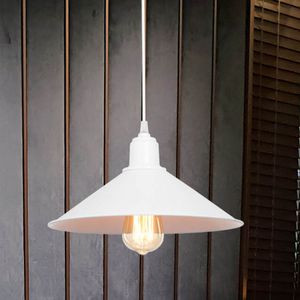 Pendelleuchte Hinckley Hängelampe Weiß Wohnzimmerlampe Retro 1 x E27 Küchenlampe hängend Industriedesign