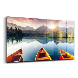 Obraz z tvrdeného skla - Maľovanie Stien - Temperované Sklo - 140x70 cm - Národný park Štrbské Pleso Slovensko