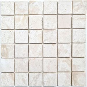Mosani MOS40-T48W, Mosaik, Marmor, Weiß, Indoor, Rechteck, 305 mm