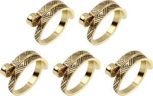 5pcs Öffnungsringe Verstellbare Öffnung Schwunggarnhalter Niedliche gebogene Design verhindern Reibung und Blasen stricken Häkelringe Nähgeschäft Versorgung-Antike Bronze