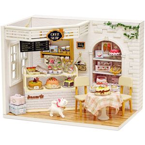 3D-Puzzle DIY holz Miniaturhaus Modellbausatz Puppenhaus Mini Cake Shop