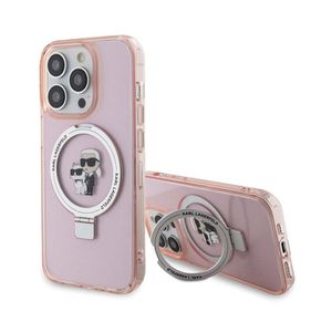Karl Lagerfeld KLHMP15XHMRSKCP iPhone 15 Pro Max 6,7" rosa/rosa Hardcase Ringständer Karl&Choupette MagSafe
