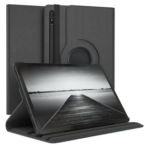 EAZY CASE Tablet Hülle kompatibel mit Samsung Galaxy Tab S8 Hülle, 360° drehbar, Tablet Cover, Tablet Tasche, Premium Schutzhülle aus Kunstleder in Schwarz