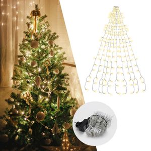 Fiqops LED Lichterkette Weihnachtsbaum 280 LEDs 2,8m Außen Weihnachtsbaumbeleuchtung mit Ring Christbaumbeleuchtung LED Baummantel Warmweiß