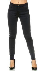 Elara Damen Stretch Hose Skinny Jeans Elastisch G09 Black 44 (2XL)