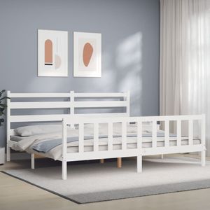 Maison Exclusive Rám postele s čMaison Exclusive bílý 180 x 200 cm masivní dřevo