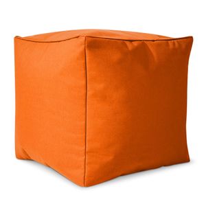 Green Bean© Sitzsack-Hocker "Cube" 40x40x40cm mit EPS-Perlen Füllung - Fußhocker Fußkissen Sitz-Pouf für Sitzsäcke - Bodenkissen für Kinder und Erwachsene - Fußablage Sitzkissen Sitzhocker Orange