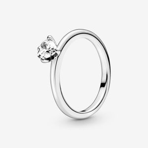 Pandora 198691C01 Ring Solitär Damen Klares Herz Sterling-Silber Gr. 48