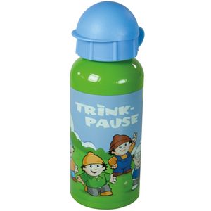 MAINZELMÄNNCHEN Kinder Trinkflasche aus Aluminium grün blau mit 400 ml