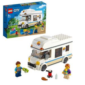 LEGO 60283 City Starke Fahrzeuge Ferien-Wohnmobil Spielzeug, Spielzeugauto Campingbus, Lernspielzeug, Geschenk für Jungen und Mädchen mit Minifiguren