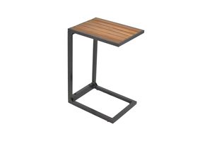 Příruční stolek Merxx "Cee" - hliníkový rám grafit s akátovým dřevem