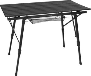 ML-Design skladací kempingový stôl, 90x51,5 cm, čierny, z hliníka