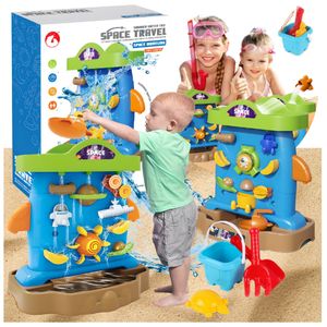 DYMEXSHOP | Sandspielzeuge - Wasser-Spielwand für Kinder - 2-seitig - Blau - Spaß im Freien - Mit Sandspielzeug Set