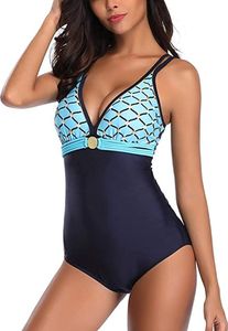 Damen Badeanzug mit Tiefem V-Ausschnitt Figurformender Große Größe Einteiliger Schwimmanzug für Bauchweg 3XL Damen Badeanzug mit Tiefem V-Ausschnitt Figurformender Große Größe Einteiliger Schwimmanzug für Bauchweg 3XL