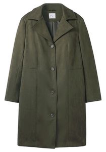 sheego Damen Große Größen Mantel aus weichem, elastischen Material Lederimitatmantel Citywear klassisch - unifarben