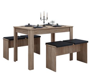 VCM dřevěná jídelní skupina lavice kuchyňský stůl jídelní set stůl skupina stůl lavice Esal XL Sonoma dub