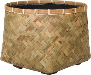 VIVANNO Blumentopf Bambus CISTELLA Rund, Natur geflochten - 37x29 cm