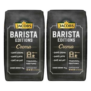 JACOBS Kaffeebohnen Barista Editions Crema 2x1 kg ganze Kaffee Bohnen geröstet