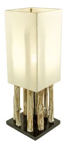 Lampe Tischlampe aus Holz Holzlampe Tischleuchte Treibholz 51cm hoch