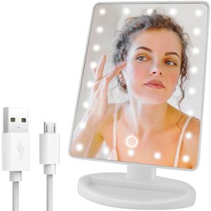 Schminkspiegel mit Beleuchtung Schwenkbar LED Kosmetikspiegel für Make-up für Zuhause und Unterwegs 22066