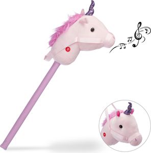 relaxdays Steckenpferd Einhorn rosa, lila, 1 St.