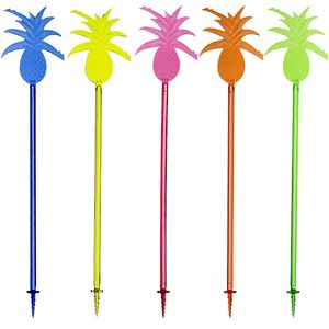 100 Longdrink-Sticks 23,5 cm farbig sortiert "Ananas"