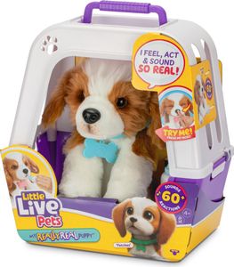 Uroczy Piesek Little Live Pets z Transporterkiem - Idealny Przyjaciel do Zabawy i Przytulania!