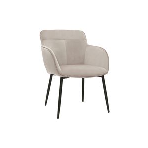Miliboo - Design-Stuhl aus taupefarbenem Samt und schwarzem Metall FRIDA