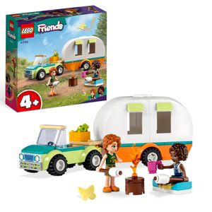 LEGO 41726 Friends Urlaubs-Campingtrip, Wohnmobil-Spielzeug im Wald mit Mini-Puppen Autumn und Aliya, Camping Spielzeugauto für Mädchen und Jungen, Charaktere 2023