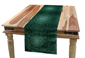 ABAKUHAUS Barock- Tischläufer, Dunkle Monochrome Muster, Esszimmer Küche Rechteckiger Dekorativer Tischläufer, 40 x 180 cm, Hunter Green Mint Grün