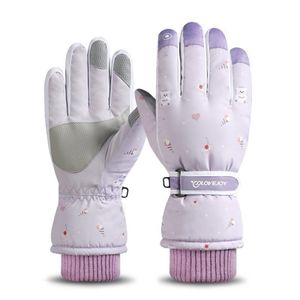 Damen Violet Ski-handschuhe für Erwachsene Winterhandschuhe Reithandschuhe Wasserdichte und Winddichte Rutschfeste Warme Handschuhe