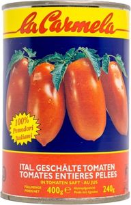 Geschälte Tomaten Pomidori Pelati Interi 400g - La Carmela