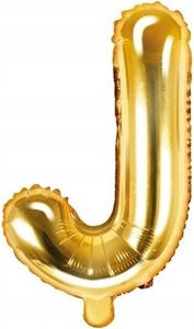 Balon foliowy złoty 35 cm litera J