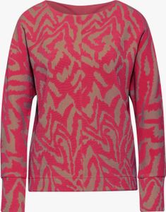 Street One Rundhalsshirt 'Two-Tone Jaquard Shirt', A322597, sugar coral, Gr. 38