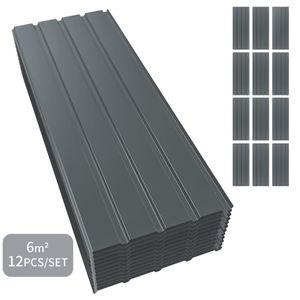 Mondeer 12xTrapezblech 115 x 45 cm=6.21 ㎡ Dachplatten für Gerätehaus Carport Anthrazit verzinkt Profilblech Wandblech Dachblech Wellblech Dachplatten