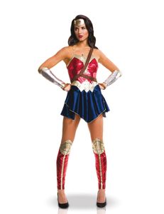 Rubie's Wonder Woman Kostüm Diana Superheldin Wonderwoman Justice League DC Comics Damen Rot/Blau/Silber M