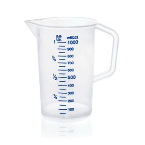 Kubek z miarką - płyny do 1 litra - skala 100 ml - plastik - z dzióbkiem