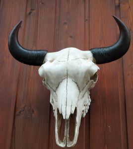 Replik amerikanischer Büffelschädel Büffel Figur Geweih 49 cm Bullenschädel trophäe