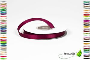 25m Rolle Satinband 6mm, Farbauswahl:dunkel bordeaux 275