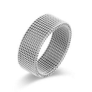 INF Flexibler Netzring aus Edelstahl Silber 19.9 mm