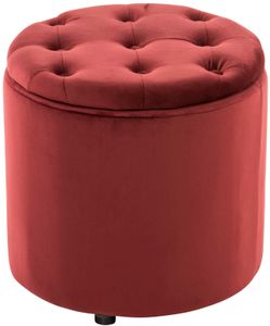 CLP Sitzhocker Pantin Samt mit Stauraum, Farbe:rot
