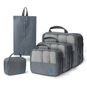 Obics - Packing Cubes Grau Koffer-organizer und Camping & Reise Zubehör für Ordnungssystem - Packtaschen als Reise-organizer für Schuhe, Kleider und Kompressionensbeutel für Unterwäsche - Packwürfel