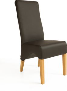 Lederstuhl Lederstühle Regina Dark Braun Eiche Esszimmerstuhl Stuhl Stühle
