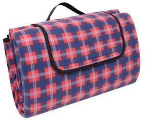 Picknickdecke, 200x200 cm, wasserdicht und isoliert, rot-blau-weiß-kariert
