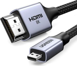 Kabel Ugreen HD164 15517 micro HDMI / HDMI 2.1 8K 2m  - szary